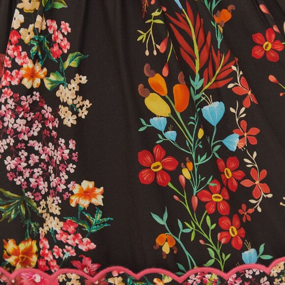 *LIKE NEW* black delicate forest scarves organic cotton maxi dress - Picture 5 of 7